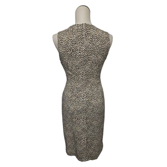 J McLaughlin Sleeveless Ruched Animal Print Sheath Dress Size 4 Fitted Preppy - Picture 2 of 9